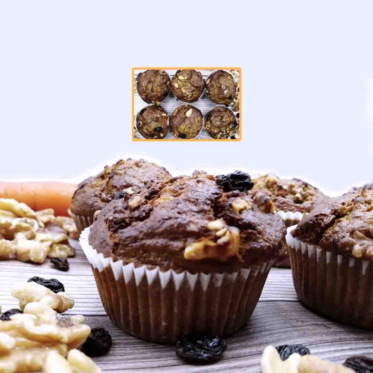 Muffin de Zanahoria, Nueces y Pasas